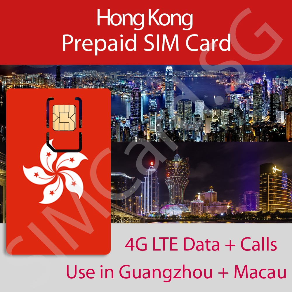 Hong Kong Prepaid SIM Cards (+ Macau / Guangzhou / Shenzhen Use) for Tourist Use by SIMCARD.SG