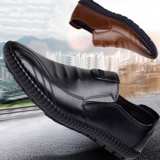 【JINTOHO】Black Leather Shoes For Men Fashion Brand Men Formal Leather Shoes Cheap Rubber Shoes For Men
