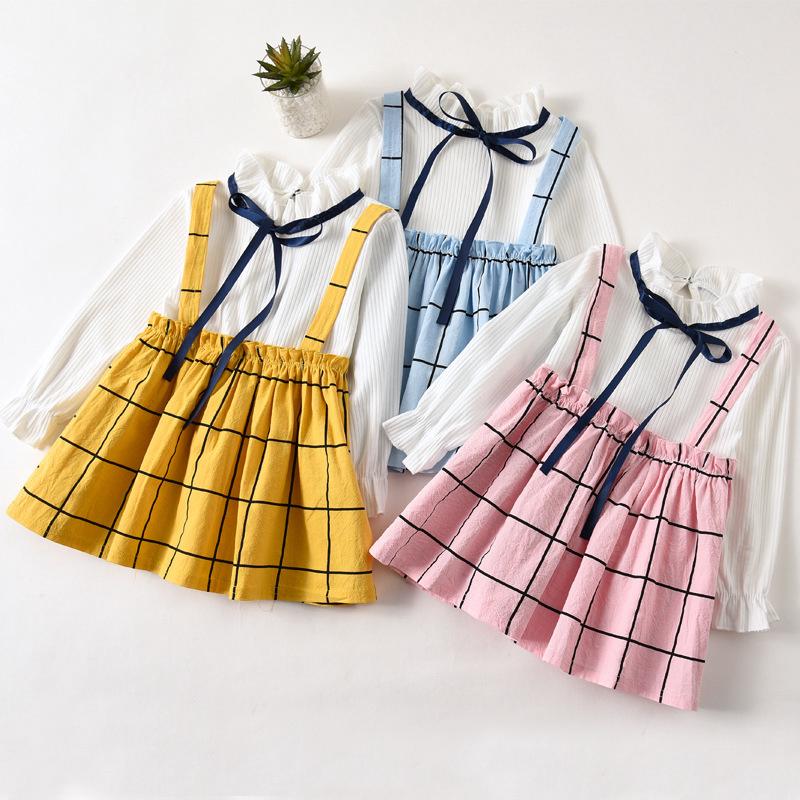 Baby girl long sleeve plaid skirt cotton clothing Baby girl long sleeve plaid skirt cotton clothing
