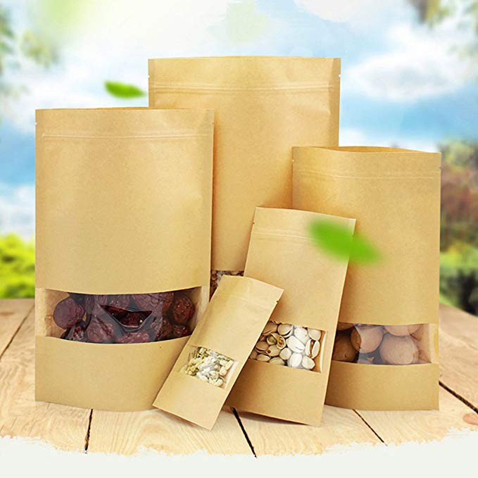 50pcs Ziplock Paper Food Packing Bag For Cookies Bakery T Shopee