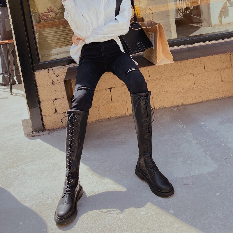 over the knee boots mid heel