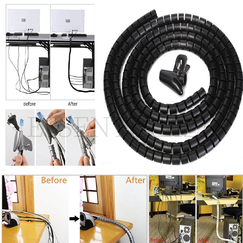 10mm, 28mm Cable Holder Organizer, Flexible Spiral Tube Cable Organizer