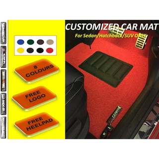 Customize Car Floor Mat Front & Rear for all Cars EXCEPT MPV/7 Seater AUDI/KIA/BMW/HONDA/NISSAN/MERCEDES/TOYOTA
