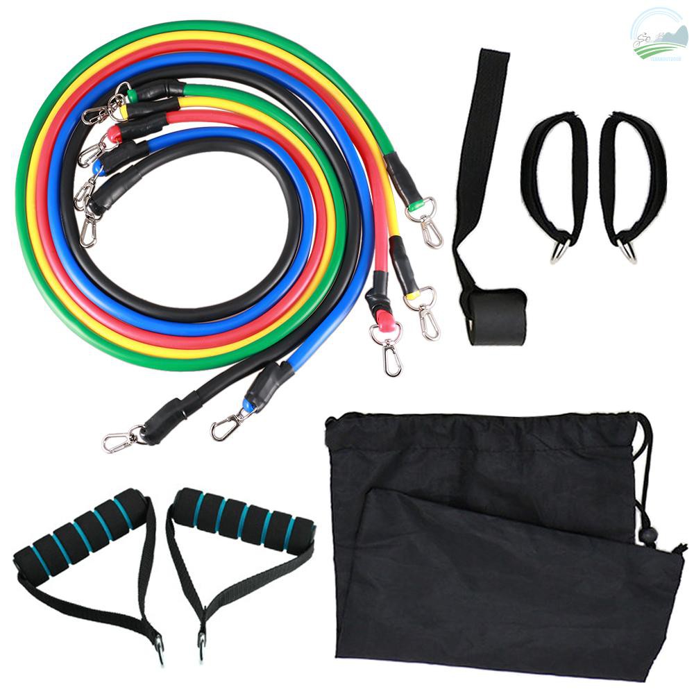 Y 11pcs Fitness Resistance Bands Set Workout Exercise Tube Bands with