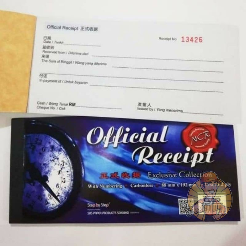 Official receipt / Resit rasmi /（NCR Carbonless 25set x 2ply) | Shopee ...