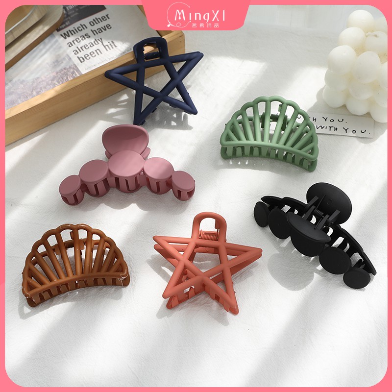 Korean Color Acrylic Hair Clips Star Bangs Clips Cute Girls Big Hair