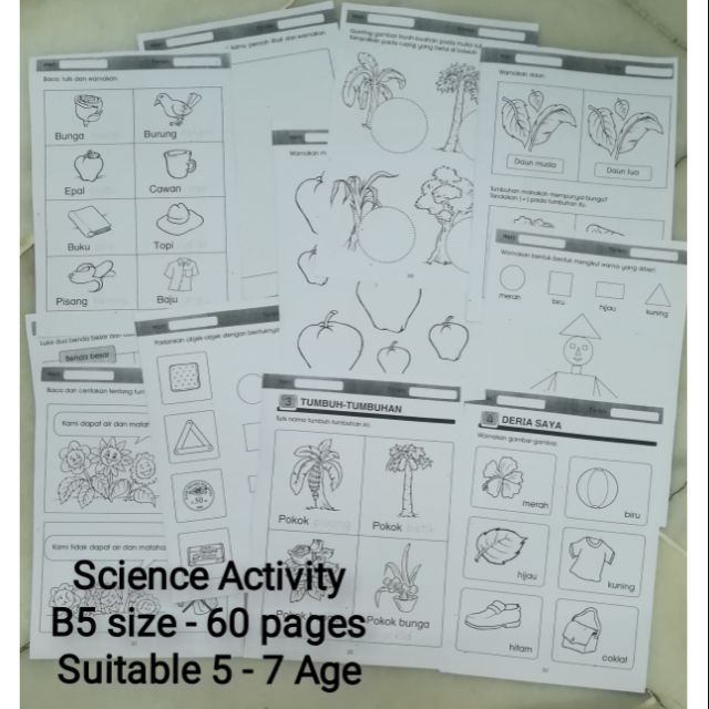 science worksheets for kindergarten kids activity sheet to learn non