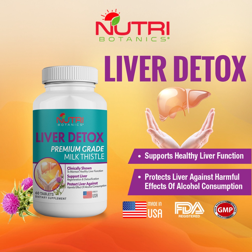 Nutri Botanics Liver Detox Milk Thistle + Silymarin - 60 Tablet - Liver ...