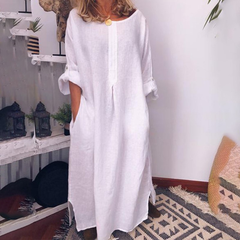 Women's Cotton Linen Oversized Maxi 