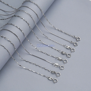 Image of 【In Stock】100% Real 925 sterling silver Necklace All Kinds Design/Length Chain Thin Stamped Italy Fashion jewelry Gift