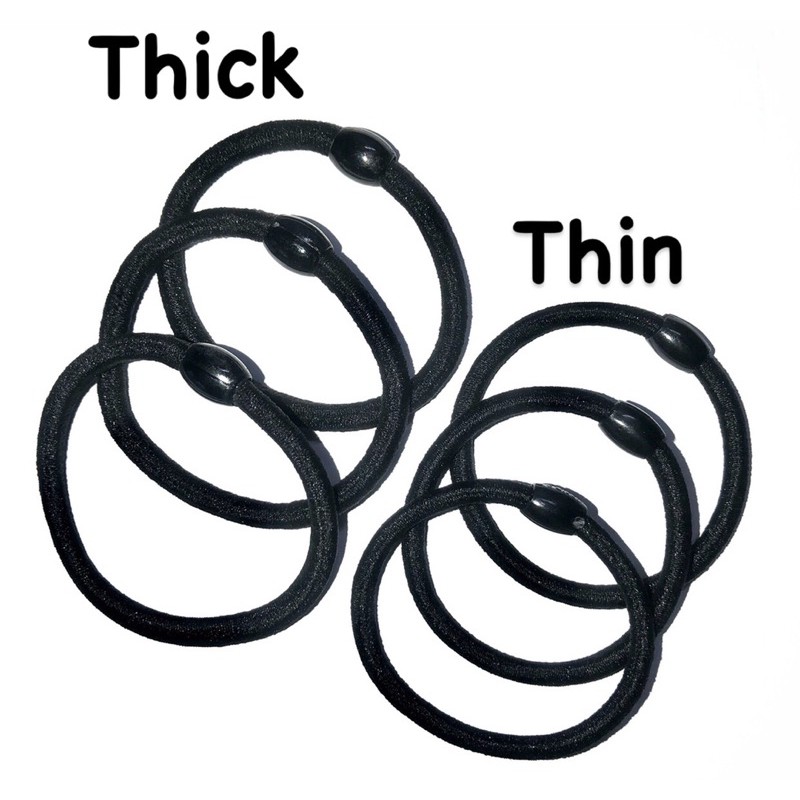 5 pcs] Black Hair Ties Thick Thin Rubber Bands With High Elasticity |  Shopee Singapore
