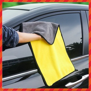 Coral velvet car wash towel multi-functional microfiber double-sided yellow-gray super absorbent super thick