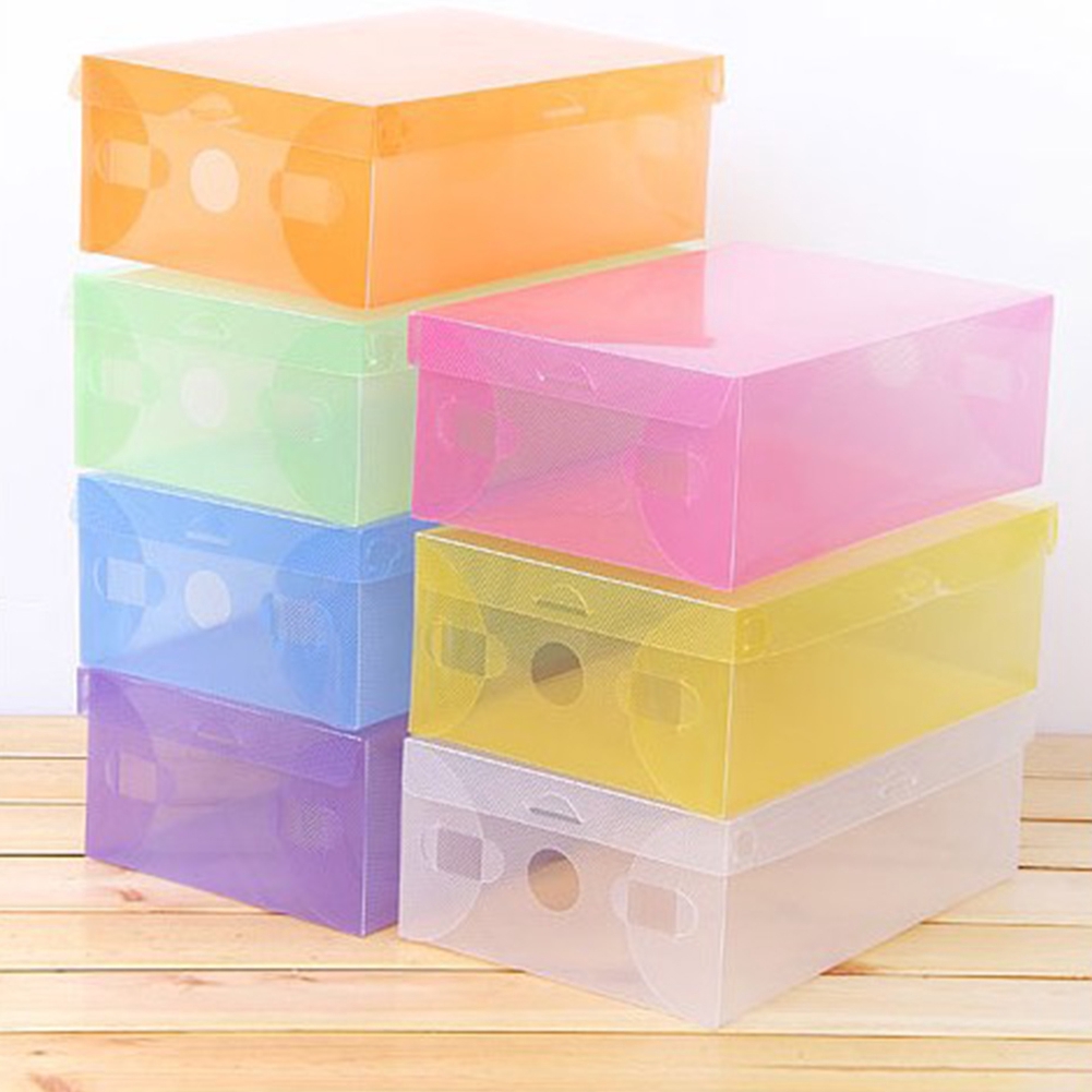 Clear Plastic Shoe Box Drawer Stackable Home Storage Case