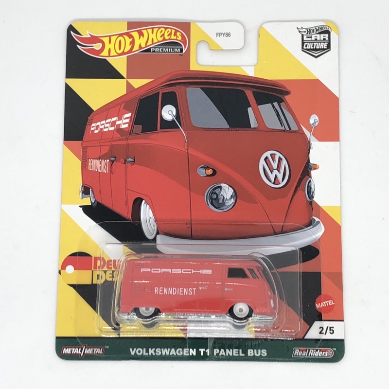 Hot Wheels Premium Volswagen T1 Panel Bus Deustchland Design. 