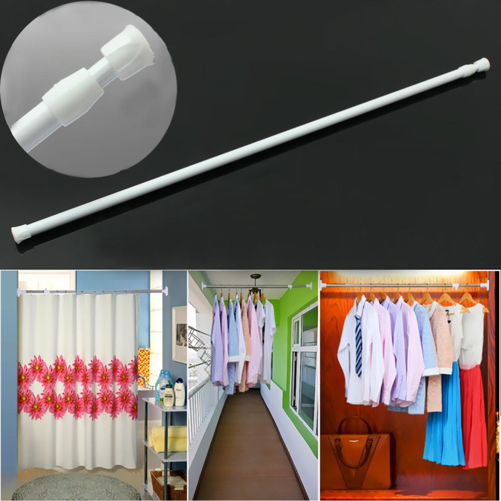 Spring Loaded Shower Curtain Rod Pole Home Bathroom Hardware
