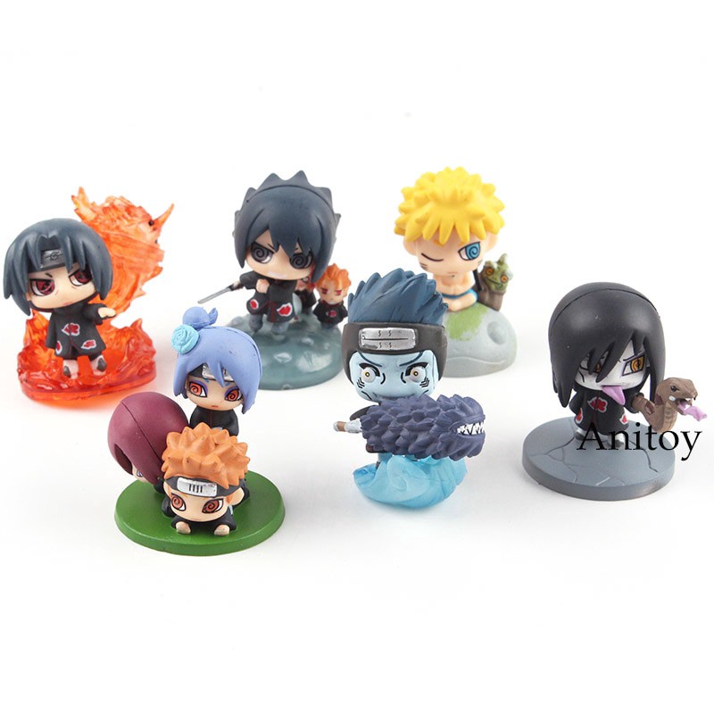 6pcs Set Naruto Shippuden Action Figure Sasuke Itachi Orochimaru Yahiko Konan Shopee Singapore - konan box roblox