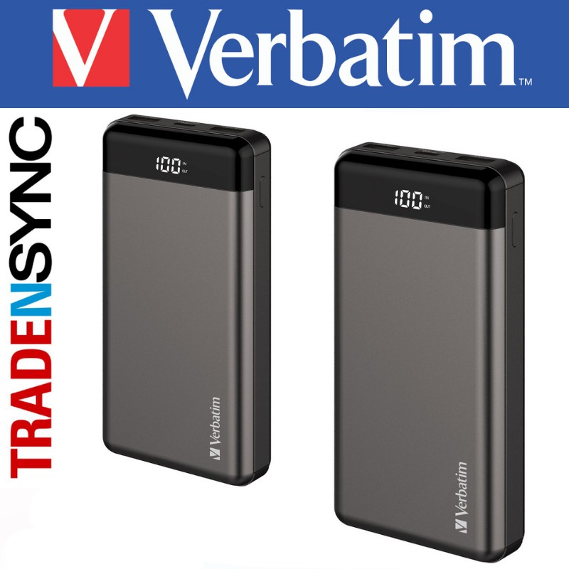 [Verbatim Power Bank] ♦ Power Pack ♦ 20000mAh ♦ 66W PD & Quick Charge 3