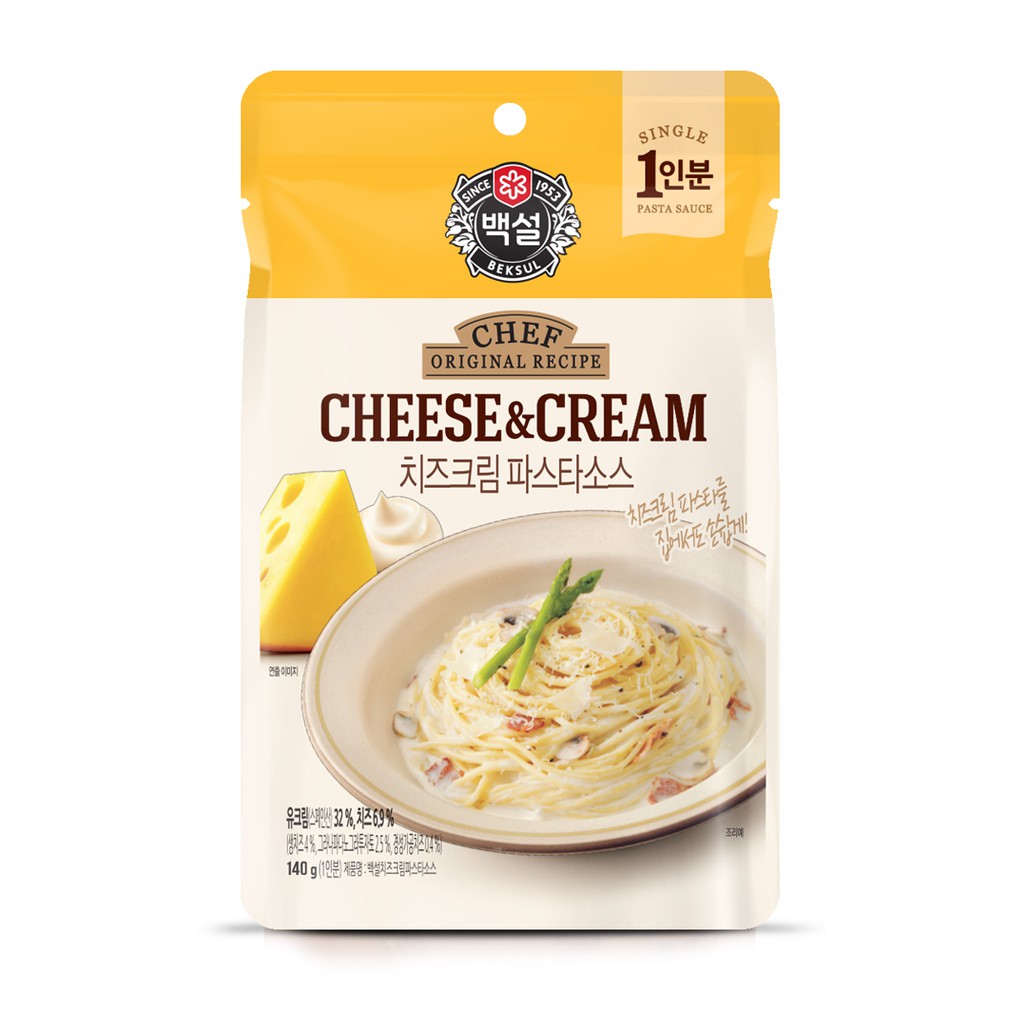 CJ Beksul Cheese Cream Pasta Sauce (Pouch) 140G [Korean] Shopee Singapore