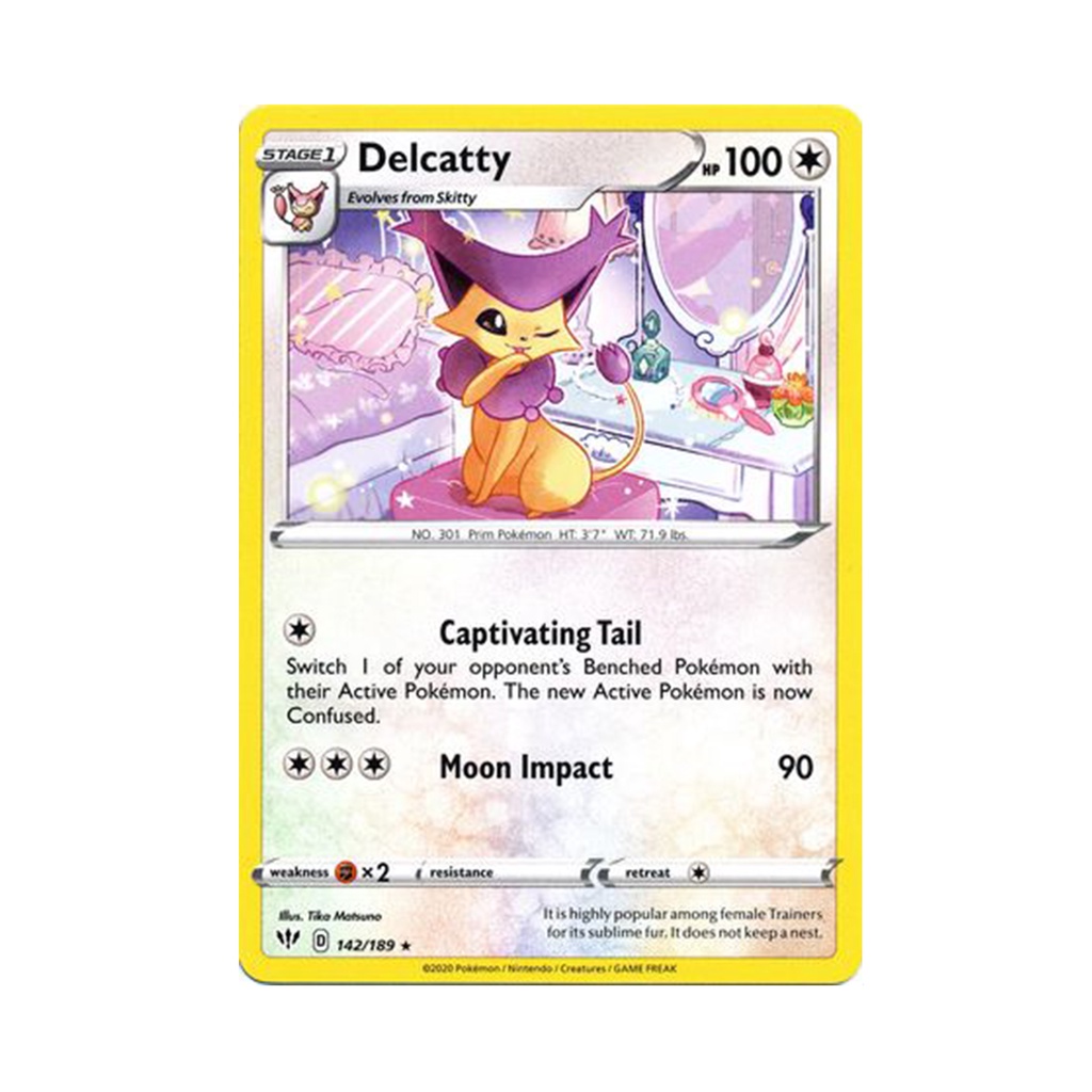 Pokemon Card Darkness Ablaze 142/189 Delcatty Rare