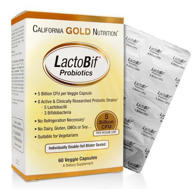 California Gold Nutrition Lactobif Probiotics 5 Billion Cfu 60