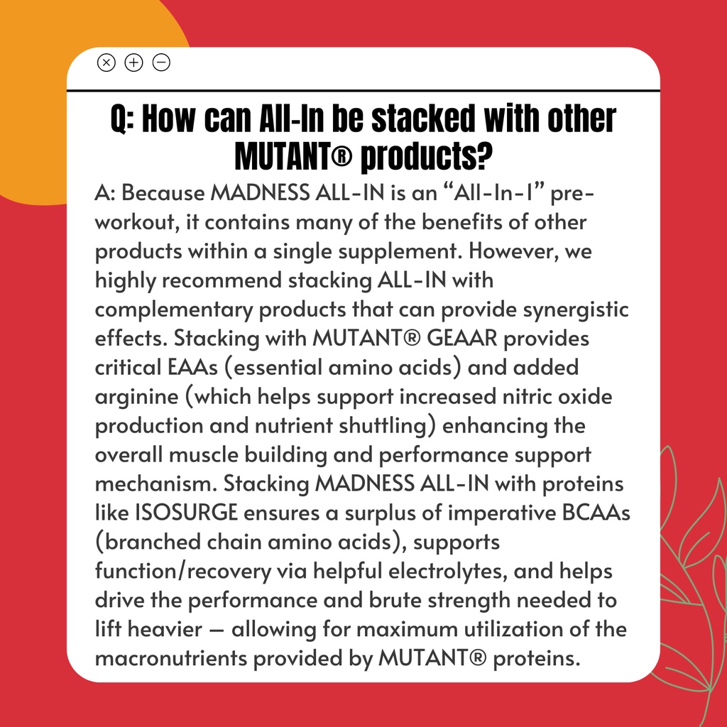 Mutant MADNESS, Pre-workout Supplement, Increase Energy, Improve Focus ...