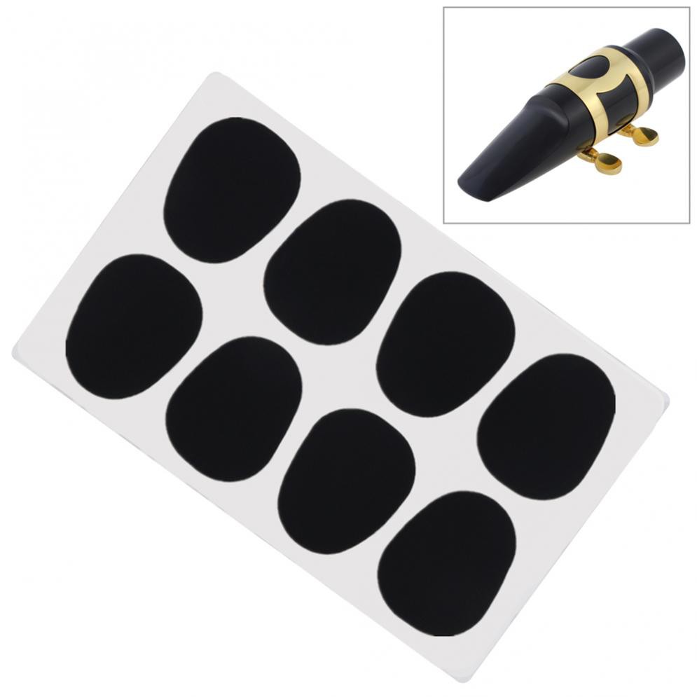 8pcs/lot Black Silicone 0.8mm / 0.5mm Alto Tenor Saxophone Clarinet Mouthpiece Cushions
