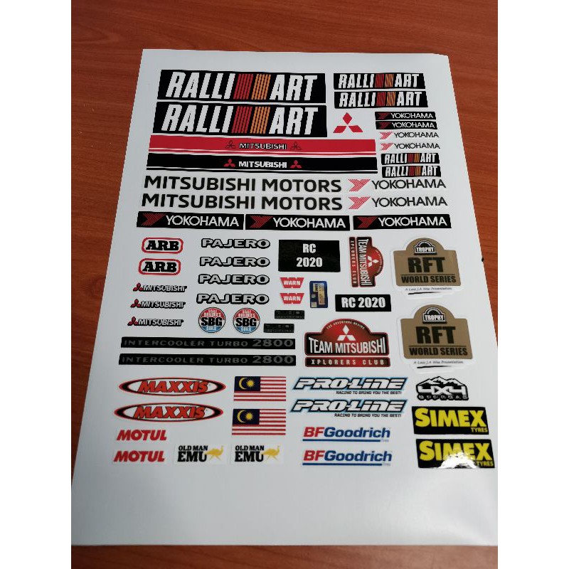 Mitsubishi Pajero 1/10 Scale RC Sticker for Axial, ZP, Traxxas and ...