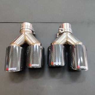 Akrapovic twin Tip Exhaust Twin Tip Muffler Tip Tail Pipe (Carbon Fibre) (1Pair Price) double Wall