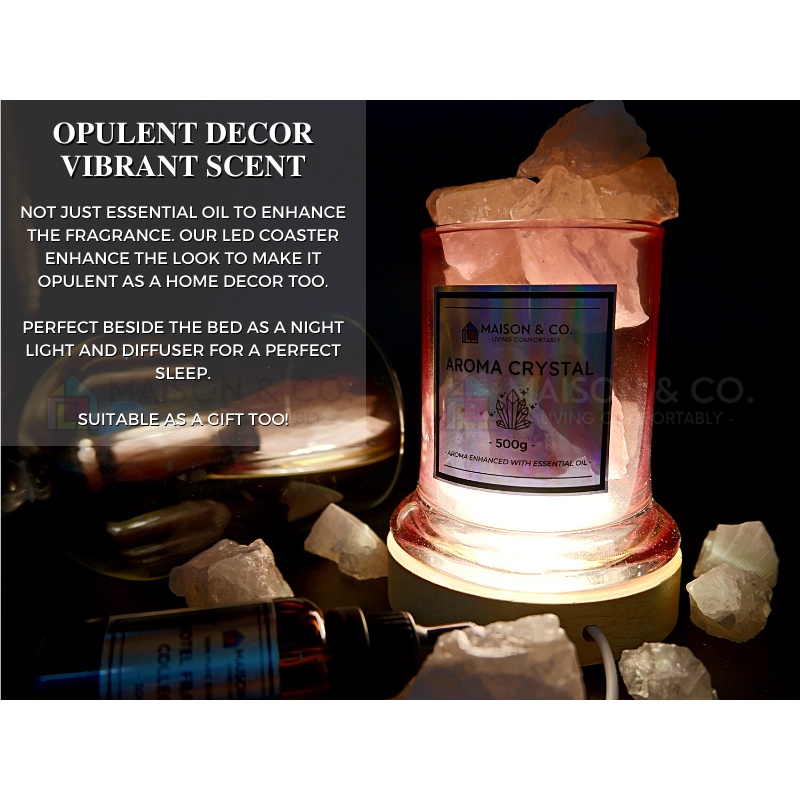 Maison & Co. | Pink Aroma Crystal Diffuser Home Fragrance Pure Essential Oil Natural Scent