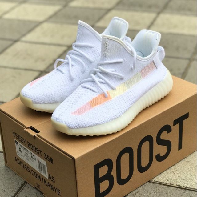 YEEZY BOOST 350 V2 ALL WHITE RAINBOW 