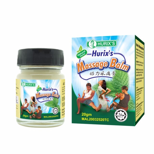 Hurix’s Massage Balm (20g) NEW PACKAGING➡️Pain Relief Massage Balm relief of muscular ache, flatulence, stomach ache, itchiness and itch associated with insect bites.