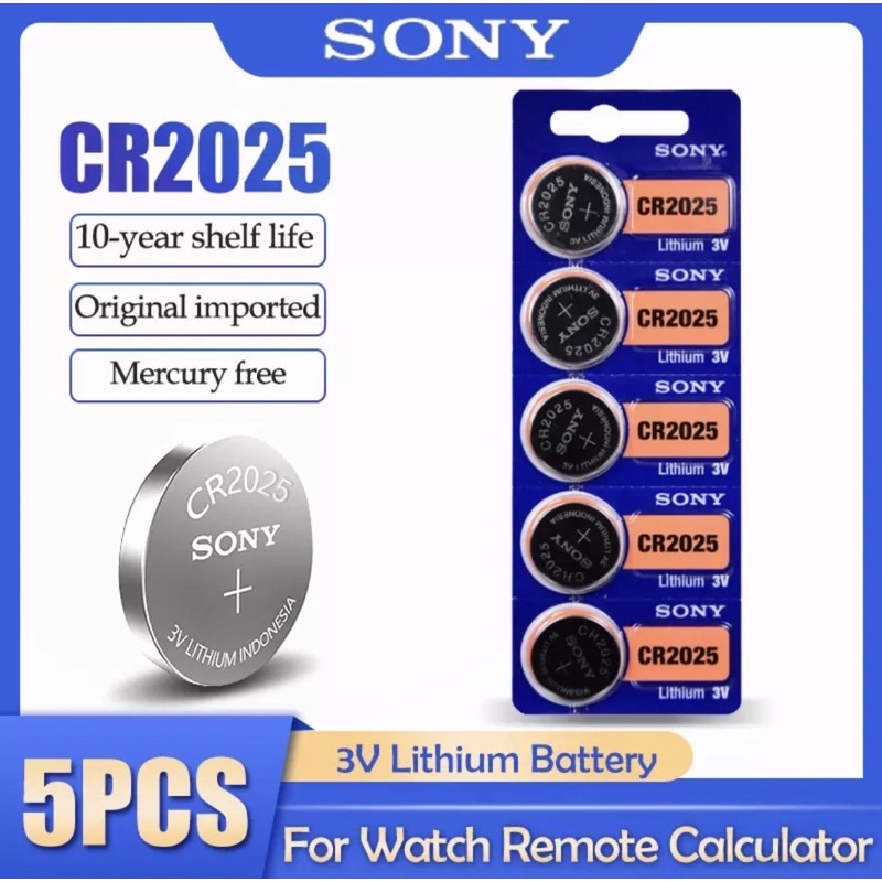 SG Ready Stock-5PCS Sony CR2025 CR 2025 DL2025 BR2025 KCR2025 3V ...