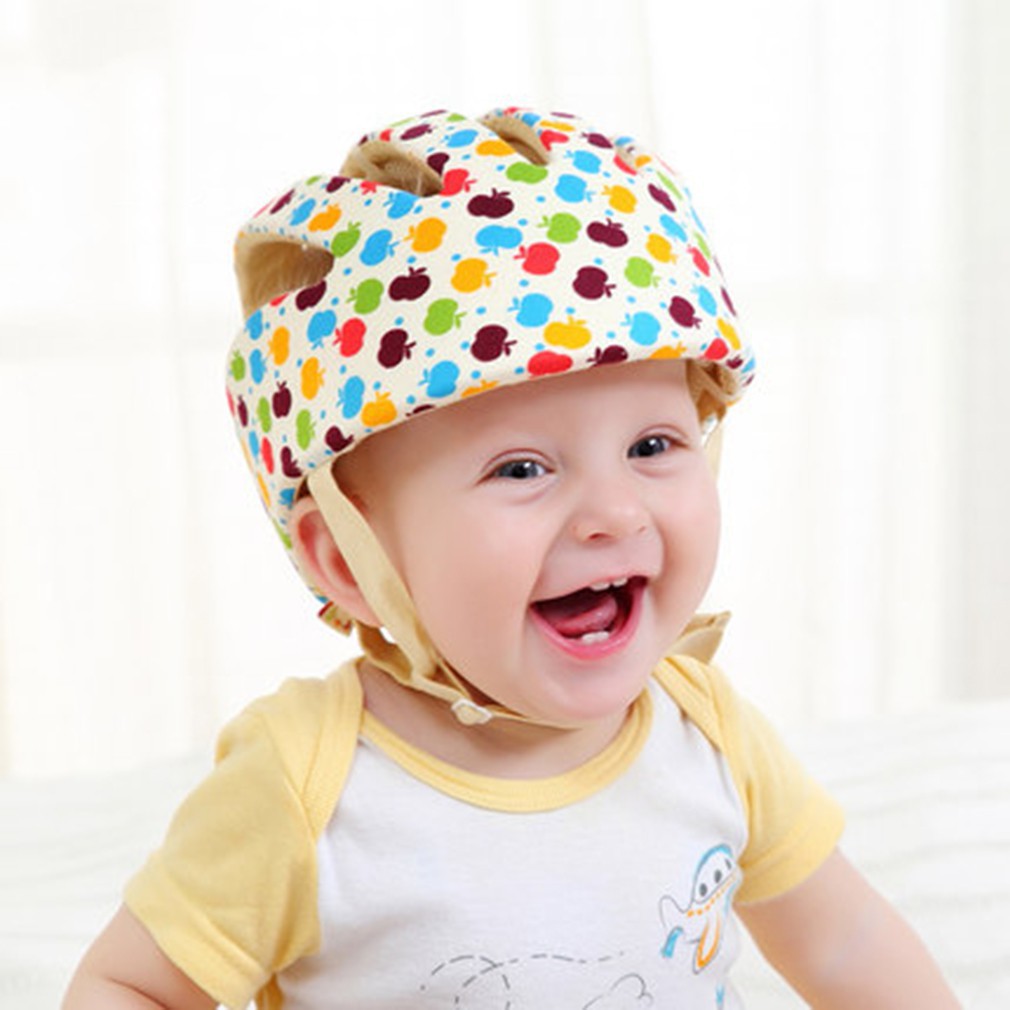 Baby Adjustable Safety Helmet Children Headguard Infant Protective Harnesses Cap Beige 