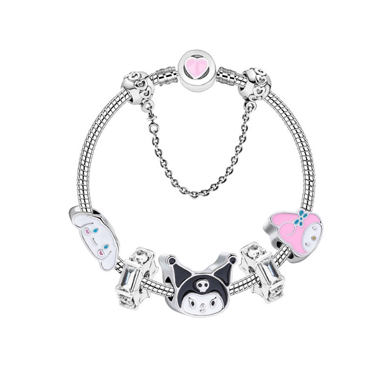 2021 New Cartoon Kuromi Melody Series Love DIY Beaded Bracelet | Shopee ...