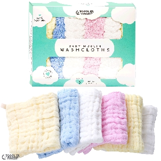 10Pcs Baby Soft Wash Cloth Cotton Bath Feeding Towel Flannels Wipe Square Bib 