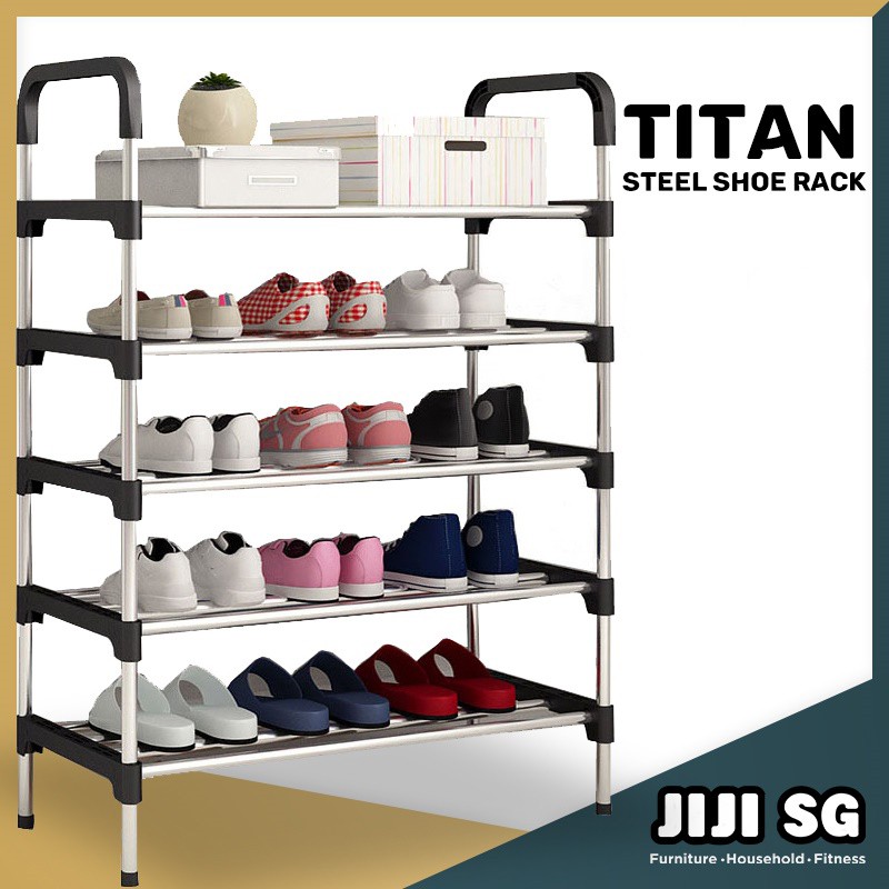 JIJI (TITAN Steel Shoe Rack) / Stainless Steel/ PP / 4 Tier / 5 Tier