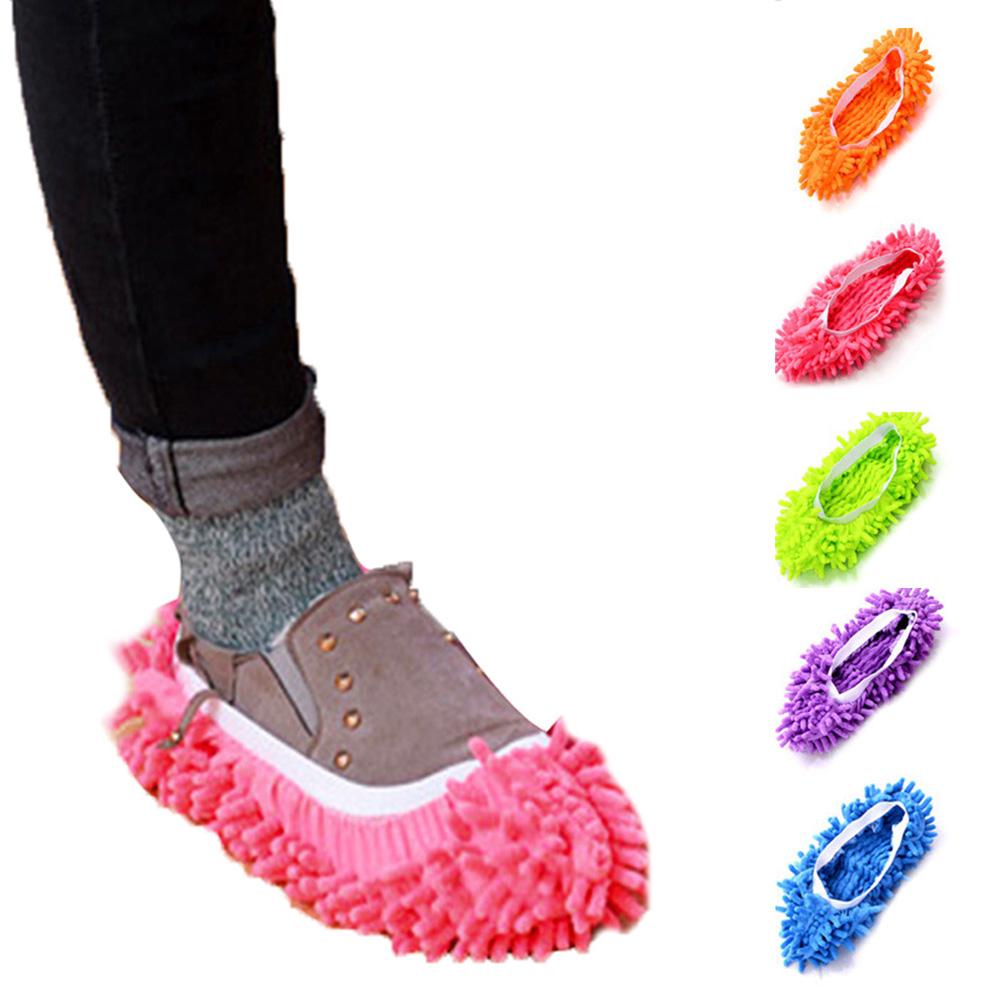 Chenille Dusting Socks Quick Dust Mop Lazy 5 Colors Floor House Multi
