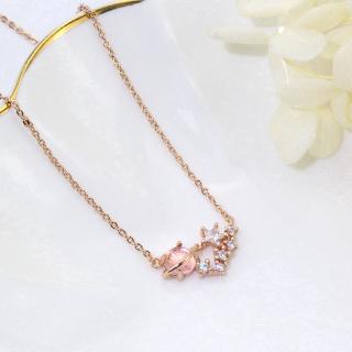 Image of thu nhỏ Fashion Pink Crystal Pendant Necklace Rose Gold Chain Necklaces Women Jewelry #2