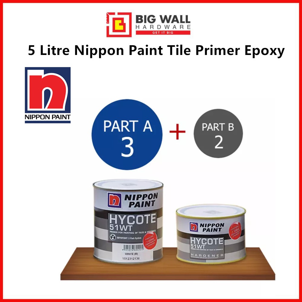 5L Nippon  Paint  Tile Primer Epoxy Cat  Jubin Hardener 