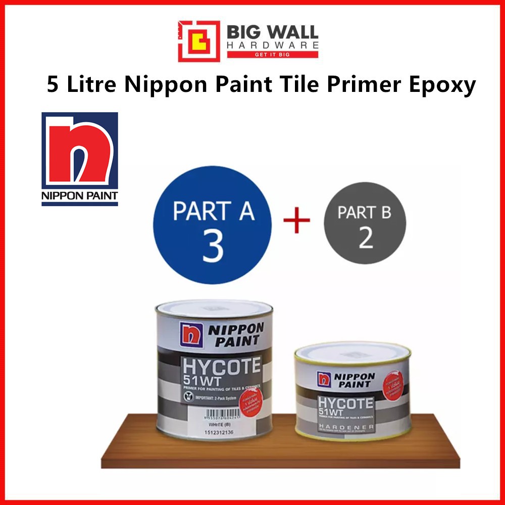 5L Nippon  Paint Tile Primer Epoxy Cat  Jubin Hardener 