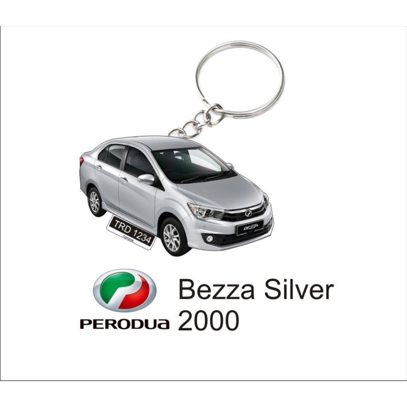 Acrylic Perodua Bezza Silver Keychain 1pc Shopee Singapore