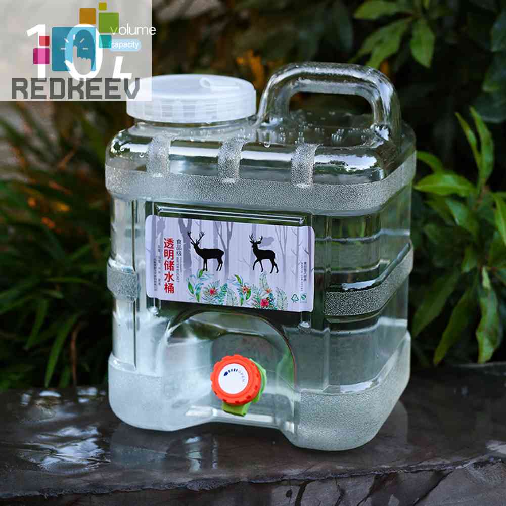 Redkeev 10L 15L 5L Portable Water Container with Faucet for Camping Hiking Picnic Driving