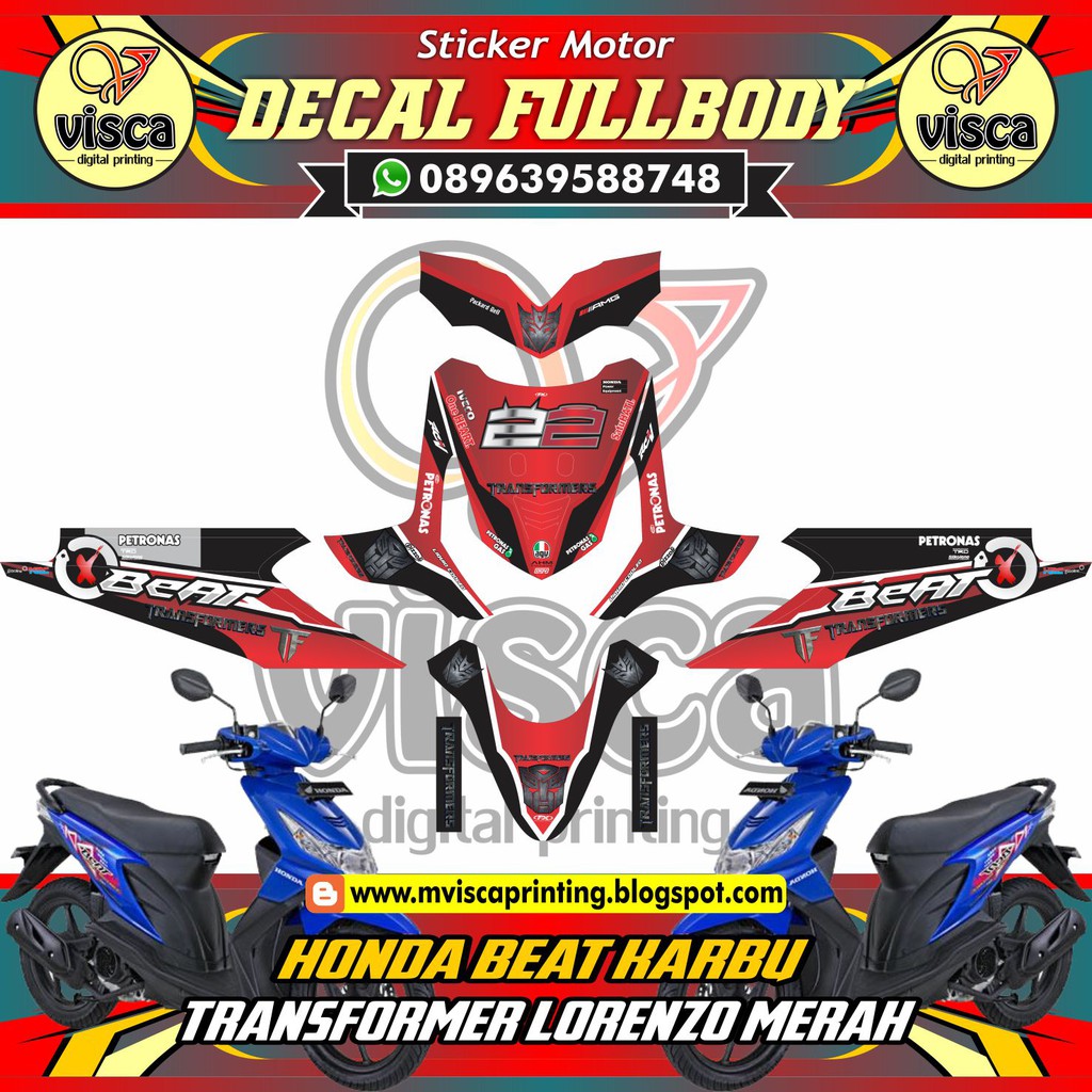 STIKCER MOTOR  BEAT  STRIPING MOTOR BEAT  DECAL STICKER BEAT  