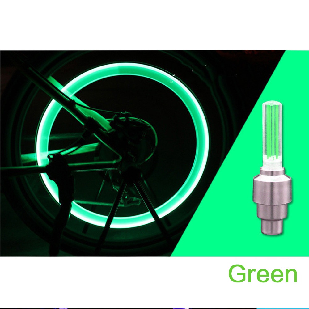 1PC Neon Bike Spoke Light Mini LED Bicycle Taillight MTB Wheel Tire Nozzle Valve Caps Lamp Cycling Warning Head Rear Light