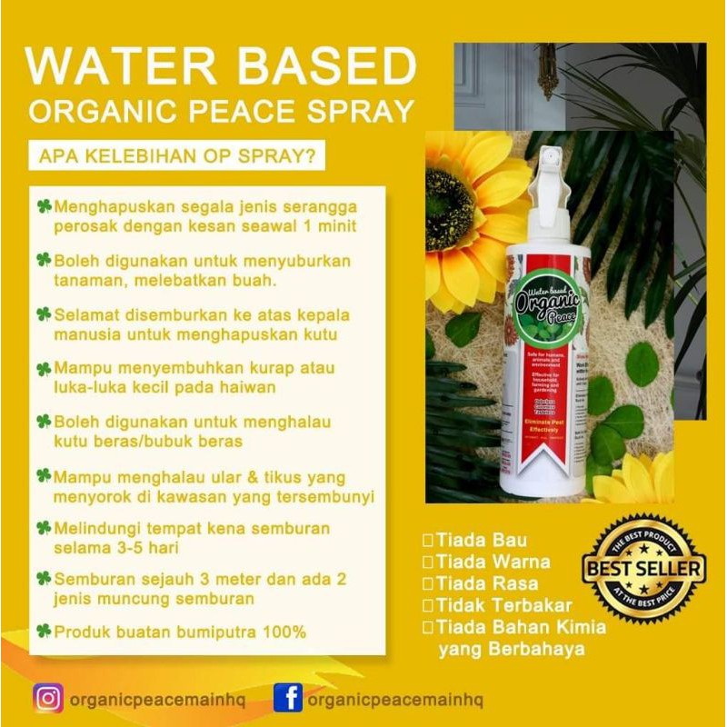Organic Peace Spray Shopee Singapore