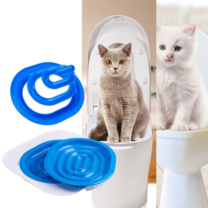 Cats Toilet Training Kit Plastic Kitten Cat Litter Tray Mat Pet Toilet