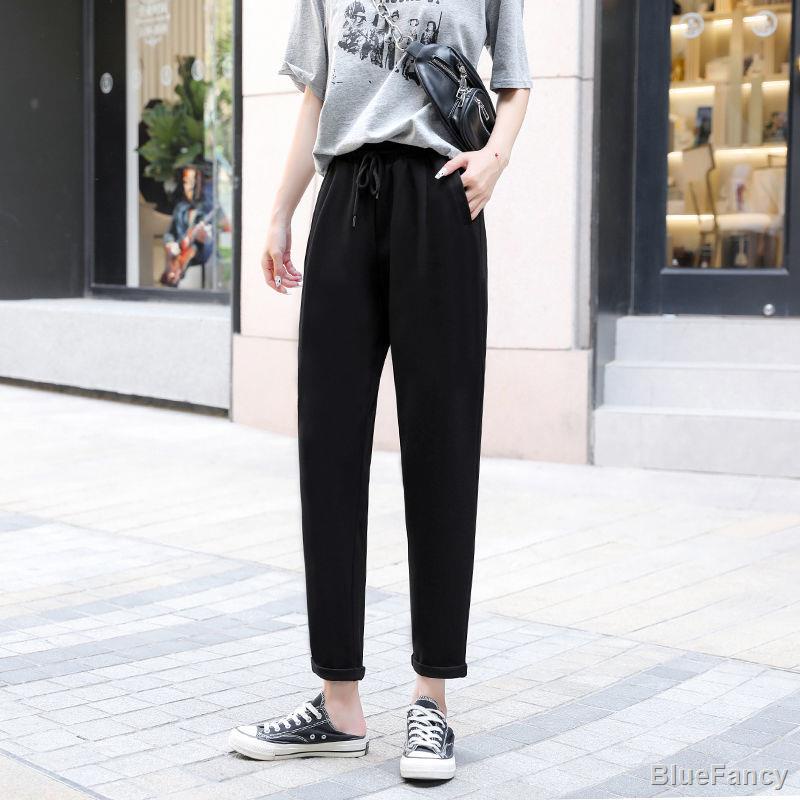 №℡Carrot pants women s summer thin section loose nine-point ice silk pants  casual wide-legged feet harem pants plus size | Shopee Singapore