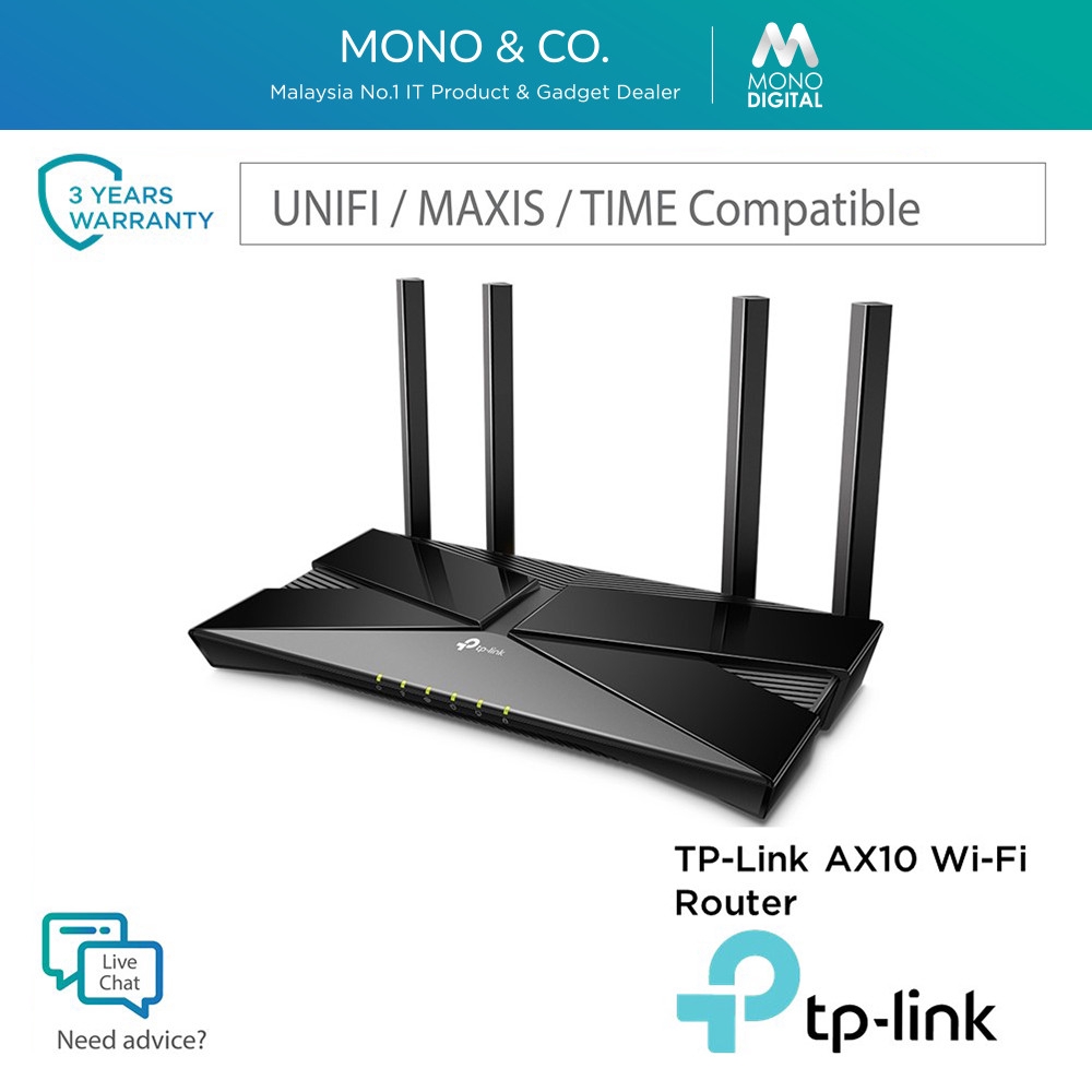 Tp Link Wifi 6 Router Archer Ax10 Ax1500 Unifi Maxis Time Compatible Archer Ax10 Shopee Singapore