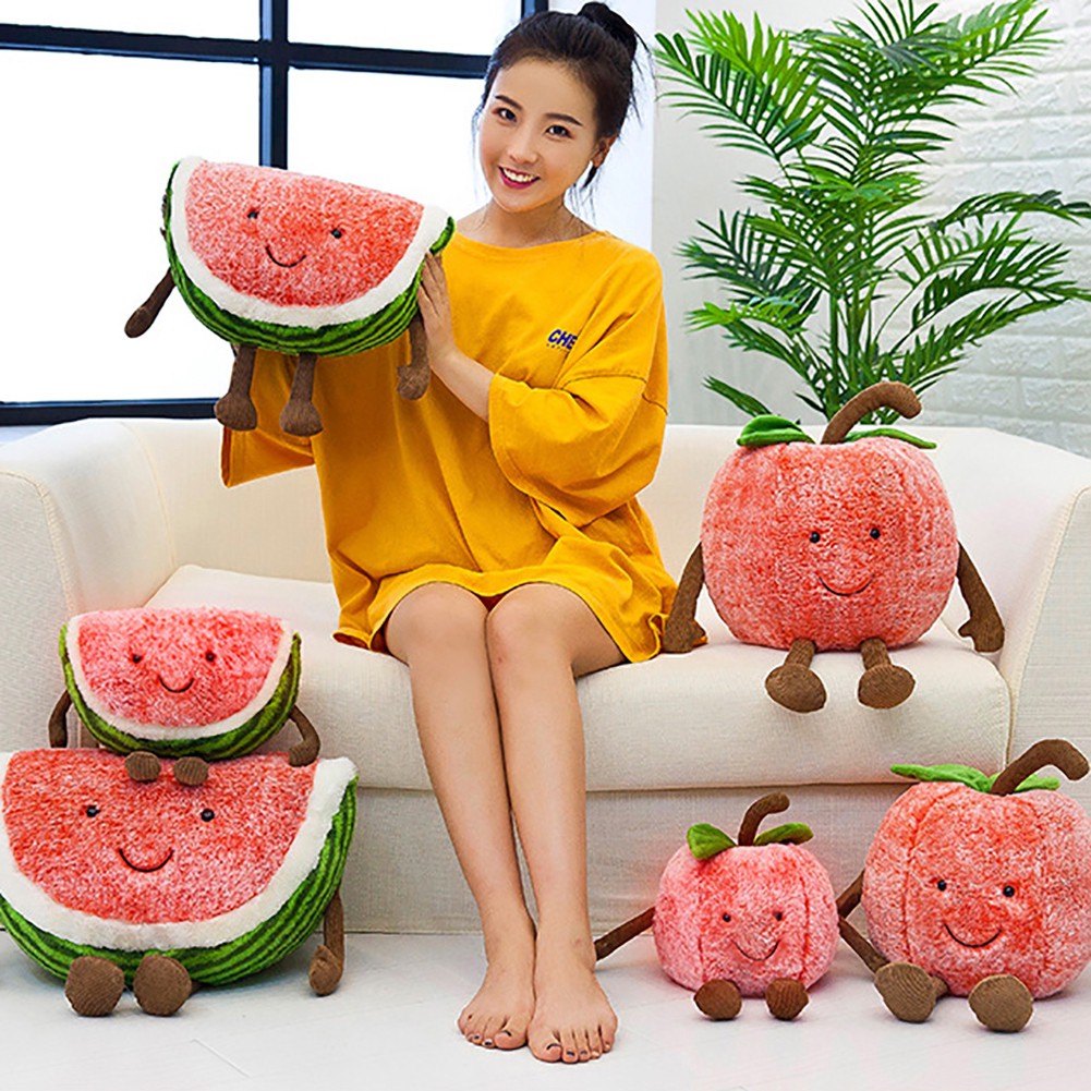 Funny Plush Emoji Cherry Watermelon Fruit Stuffed Doll Home Bed Sofa Decor Gifts Z20 Shopee Singapore