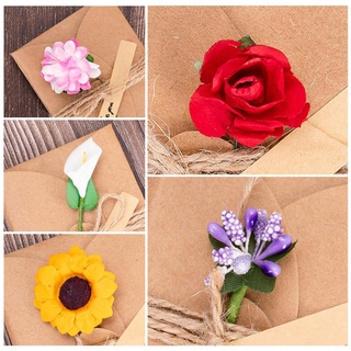 CFSTORE Vintage Kraft Paper Greeting Card DIY Handmade Flower Wish Card Thank You Card Blessing Card Party Invitation Card A6P4 #2